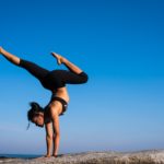 woman doing a yoga position