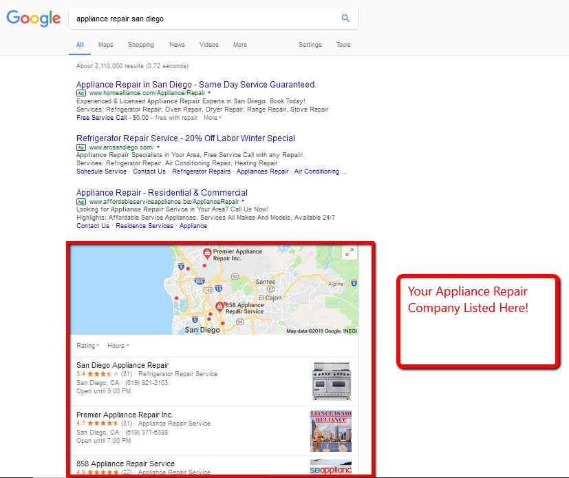appliance repair seo