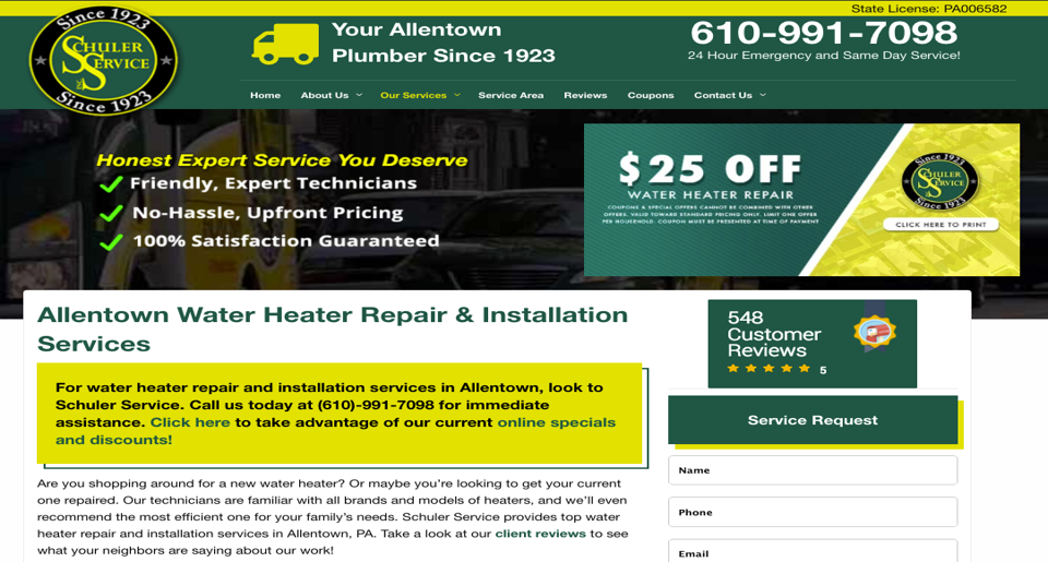 air conditioning repair or appliance service website