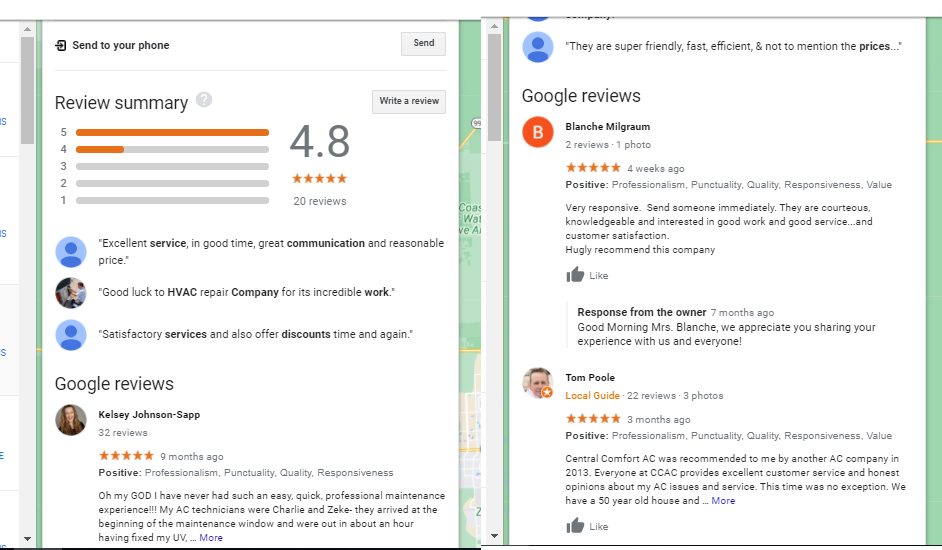 customer reviews