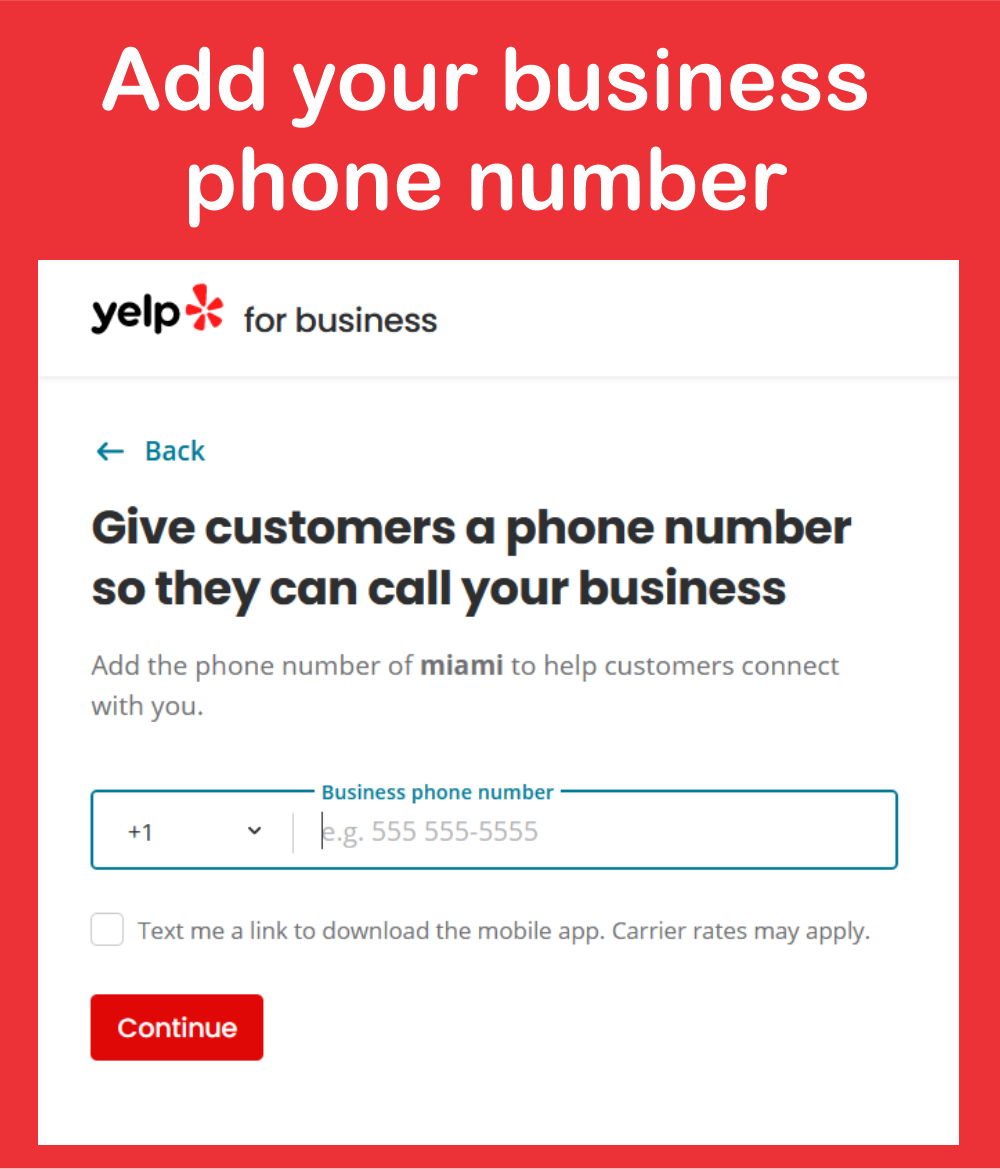 add business phone number