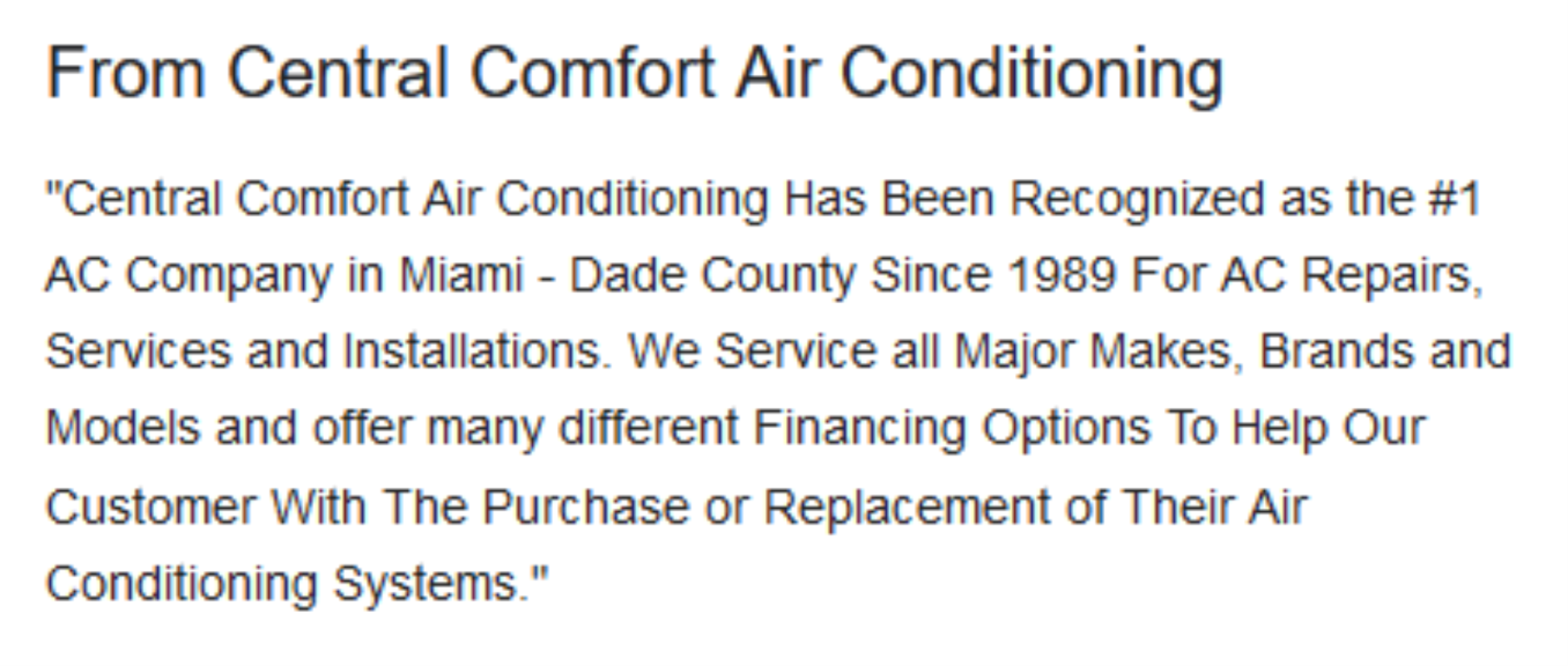 hvac repair business description