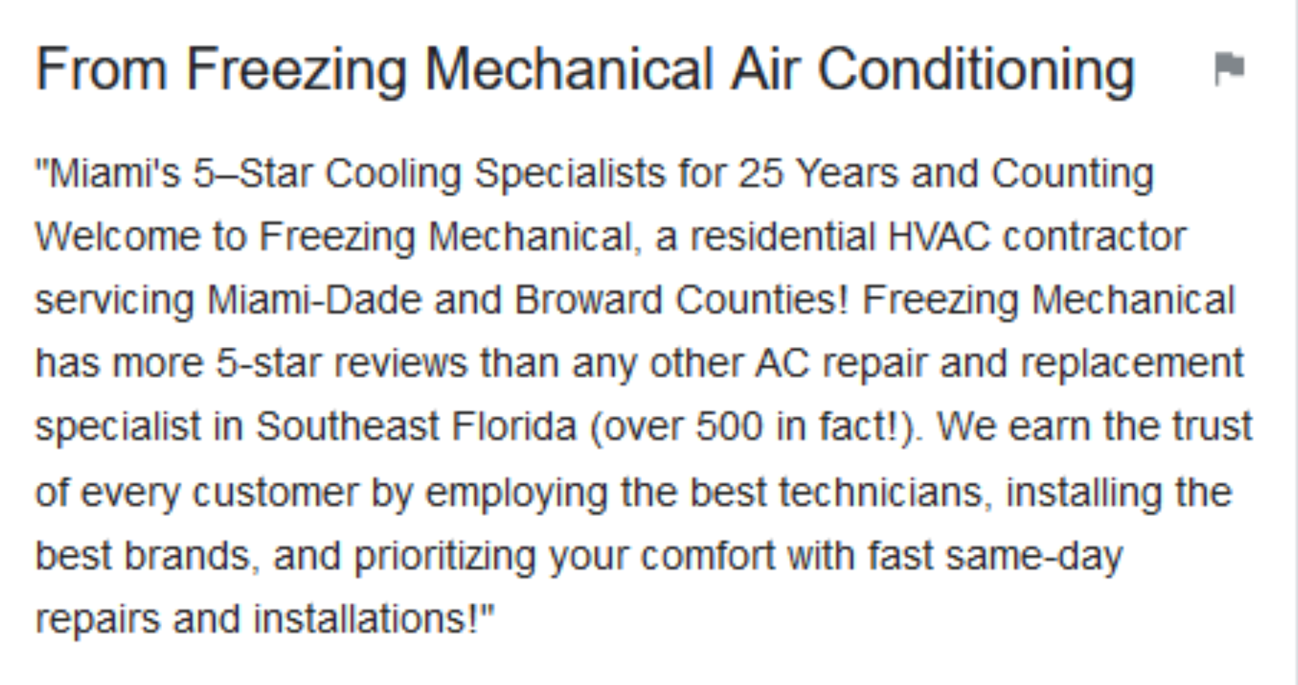 HVAC Business Description