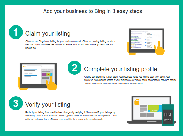 steps to add business listing on Bing