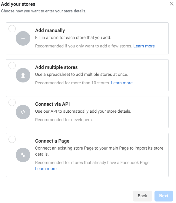 Select how to add a new page