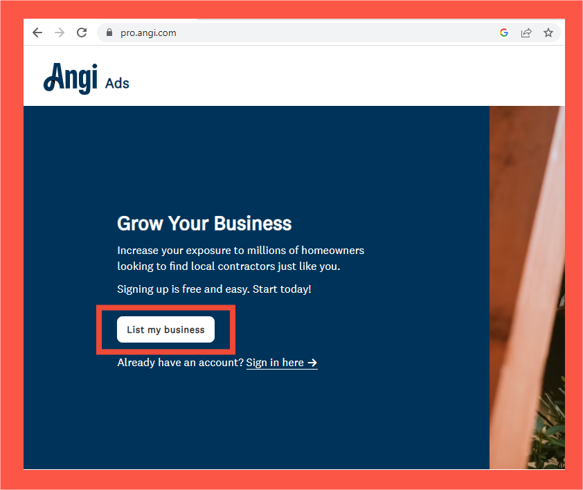 how to list my business on Angi