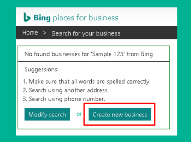 create new business listing