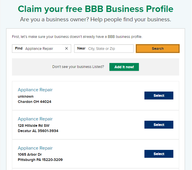 Claim your BBB Business Profile