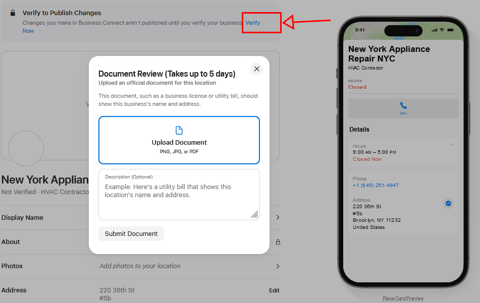 Verify to Publish Changes