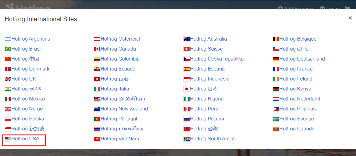 Hotfrog International Sites