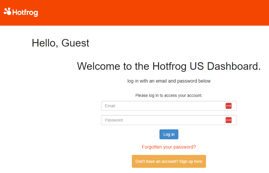 Hotfrog US Dashboard