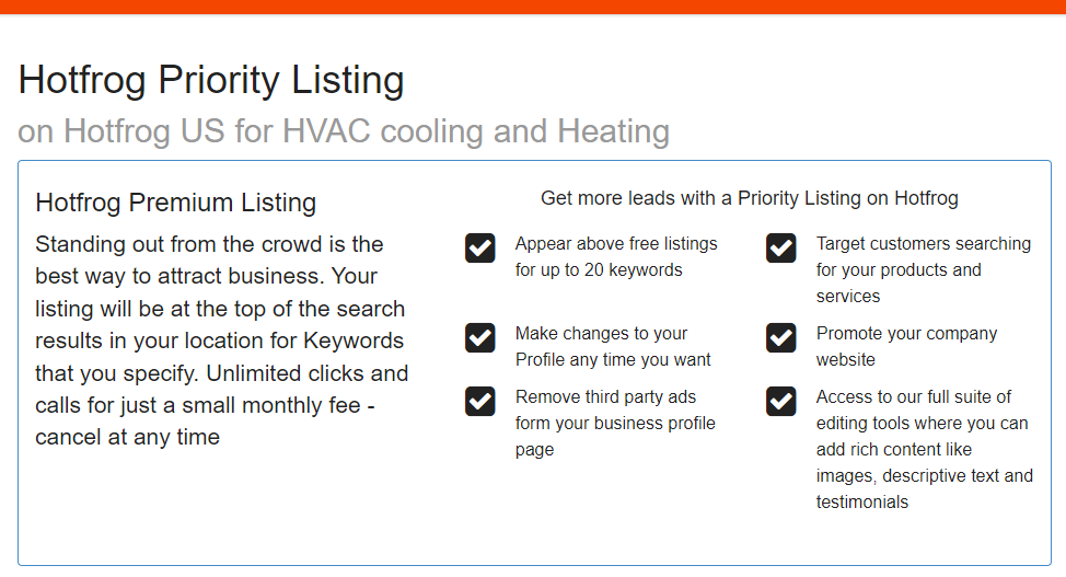 Hotfrog Priority Listing